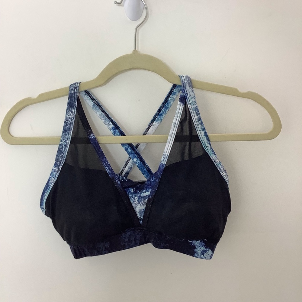 Adore Me Black and blue Workout Bra